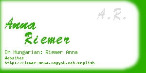 anna riemer business card